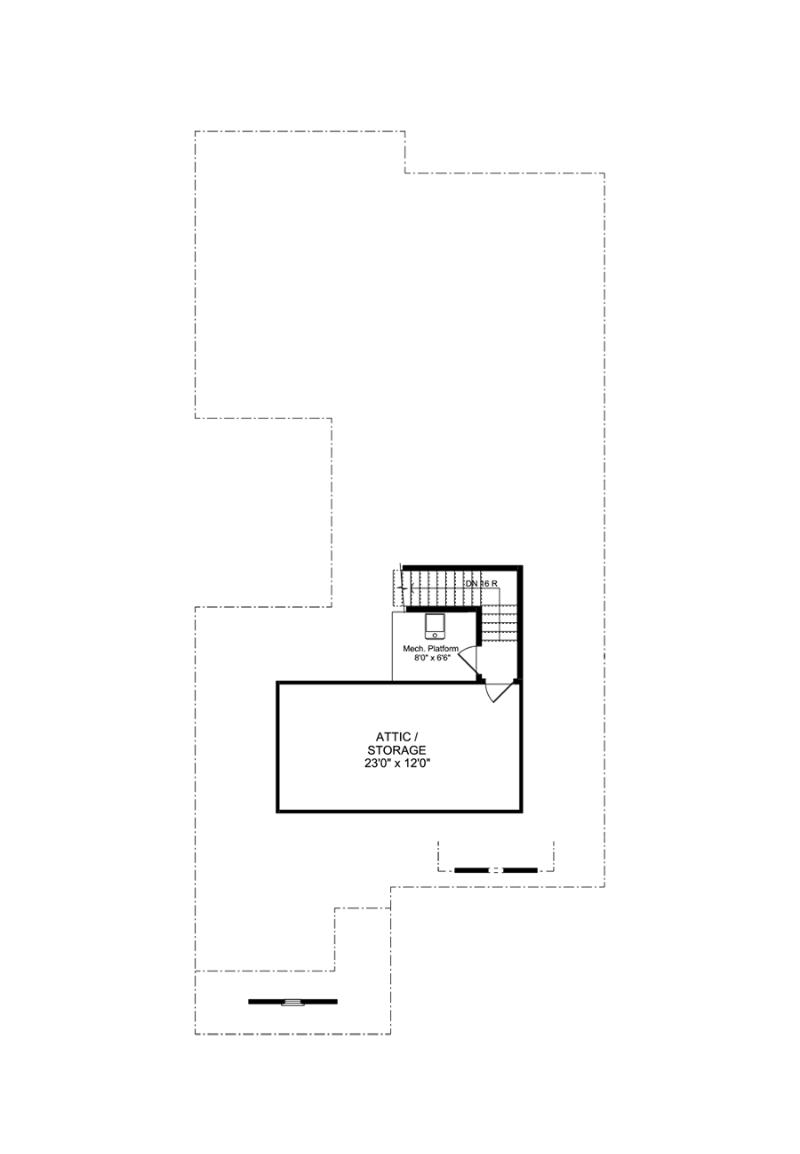 Attic floorplan of the available Gibson SP homeplan at Marlowe in Woodstock.